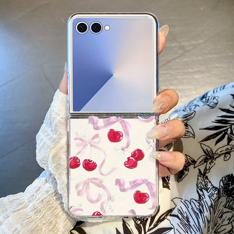 Phone Cases Z Fold 4 - Cherry Bow Pattern Phone Case For