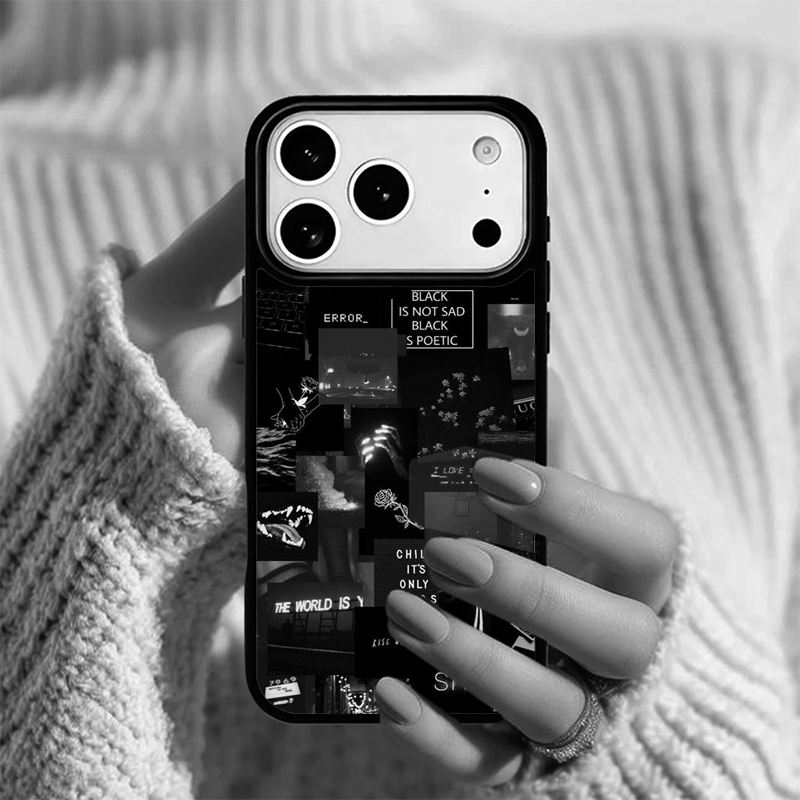 Phone Cases Aesthetic - Black Aesthetic Art back Phone Case