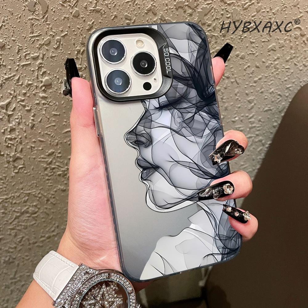 Phone Cases Aesthetic - HYBXAXC Black Ink Smoke Woman Profile