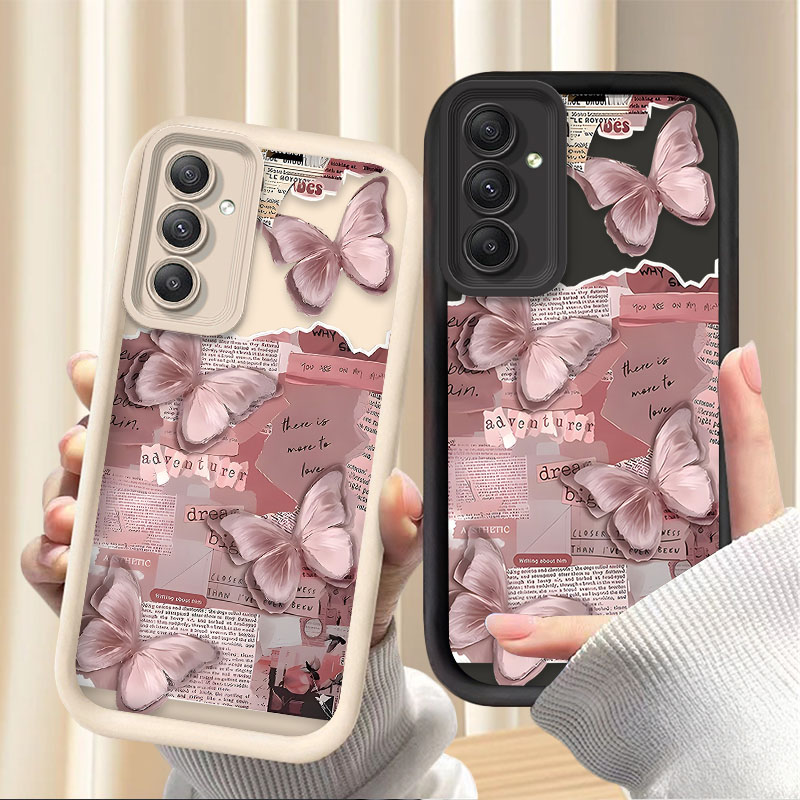 Phone Cases Aesthetic - Pink Butterfly Aesthetic Case for Samsung