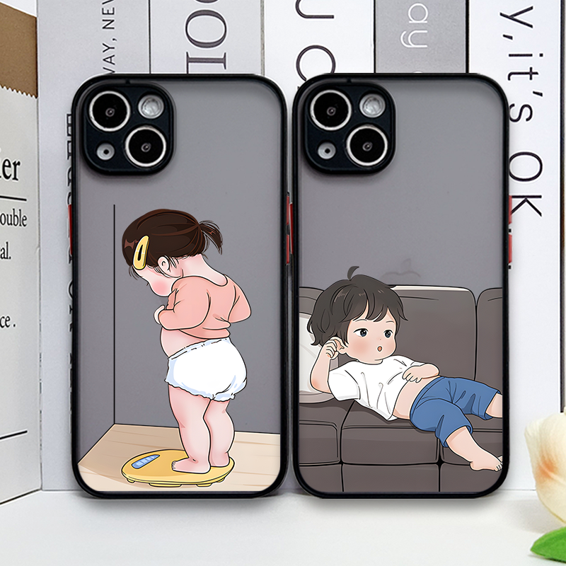 Phone Cases For Boys - Creative Cartoon Boy Girl Paired Couple