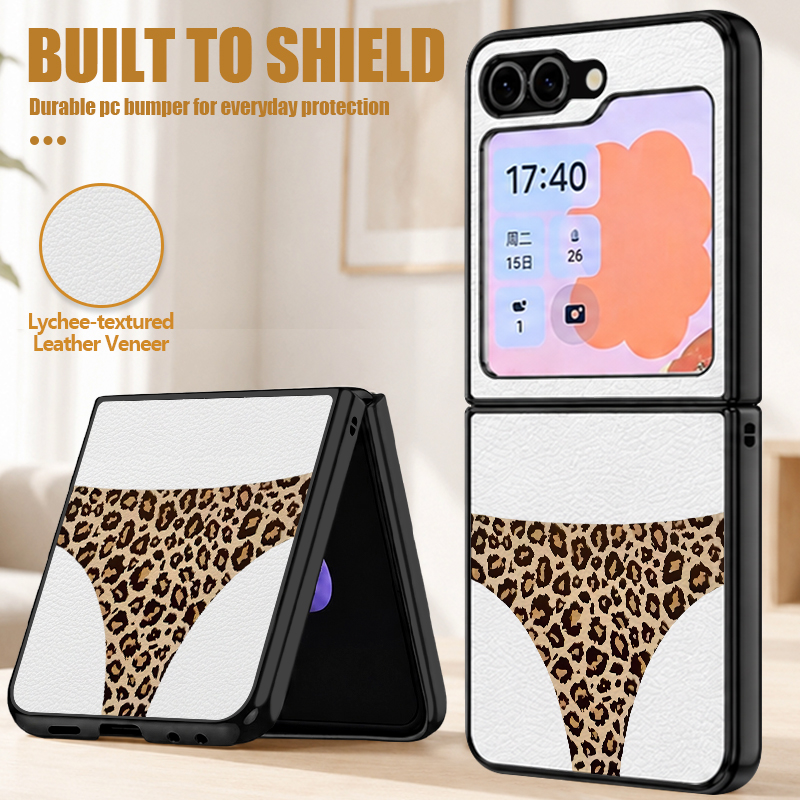 Phone Cases Z Fold 4 - Sexy Leopard Print Pattern PU Leather
