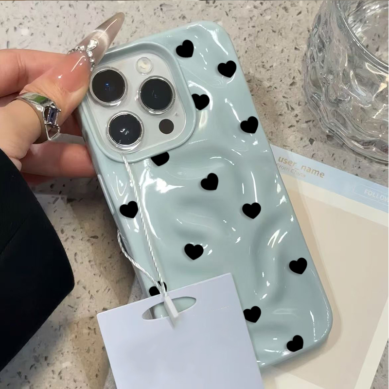 Aesthetic Cute Black Heart Sho - Phone Cases Aesthetic reseña y precio