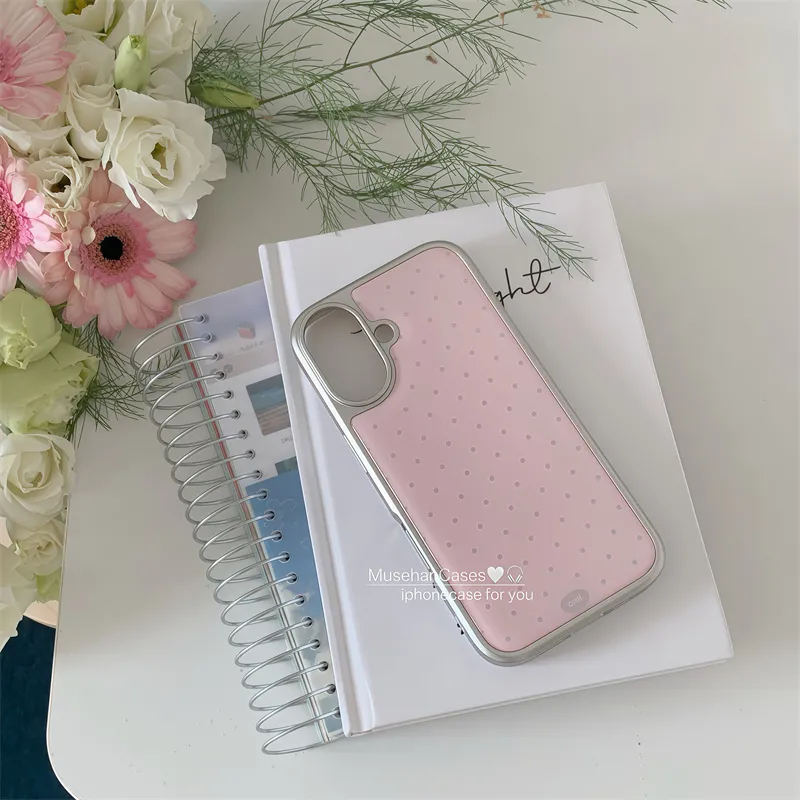 Korean ins Cream Pink Polka Do - Phone Cases Drawing reseña y precio