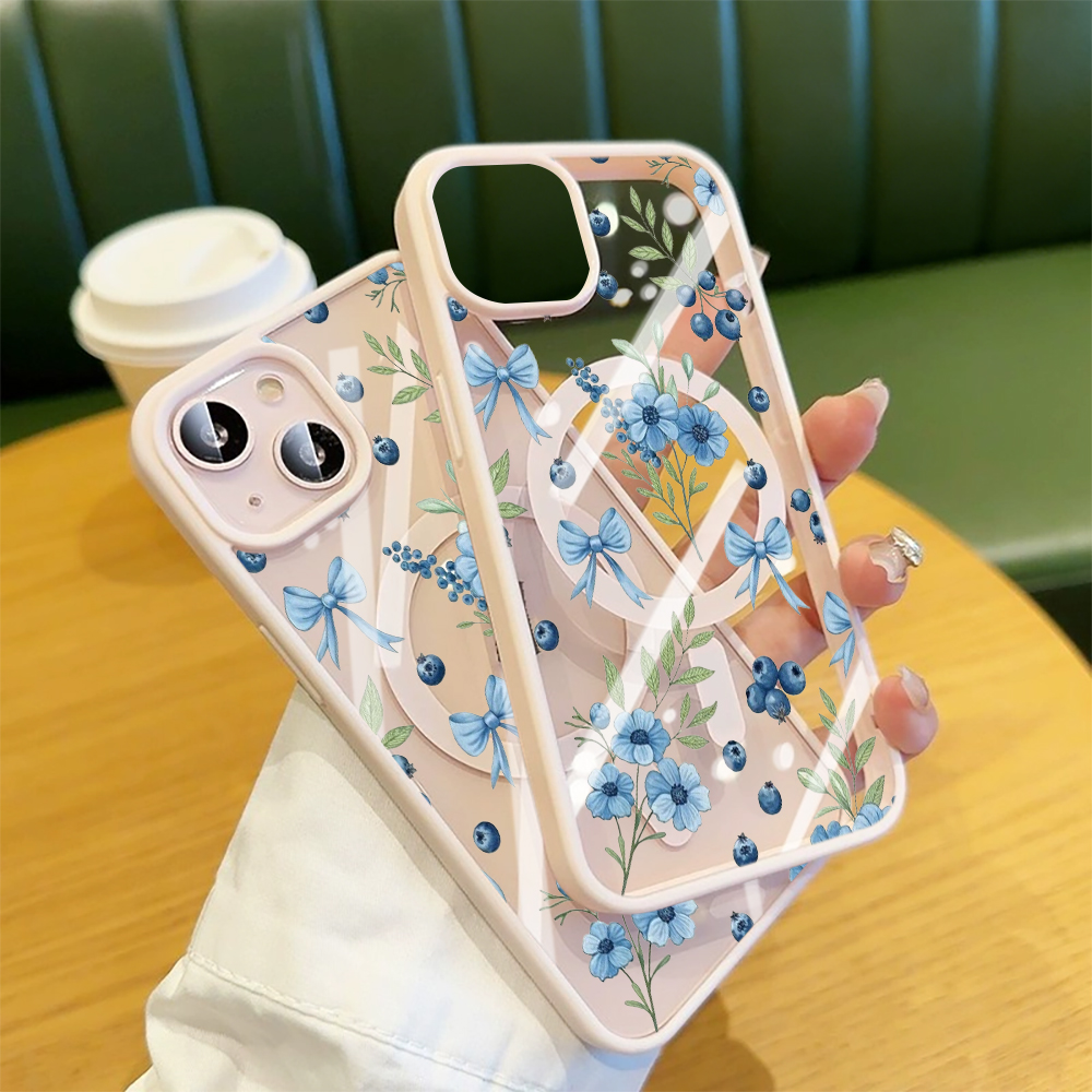 Blueberry Floral Clear Case  F - Phone Cases Magsafe reseña y precio
