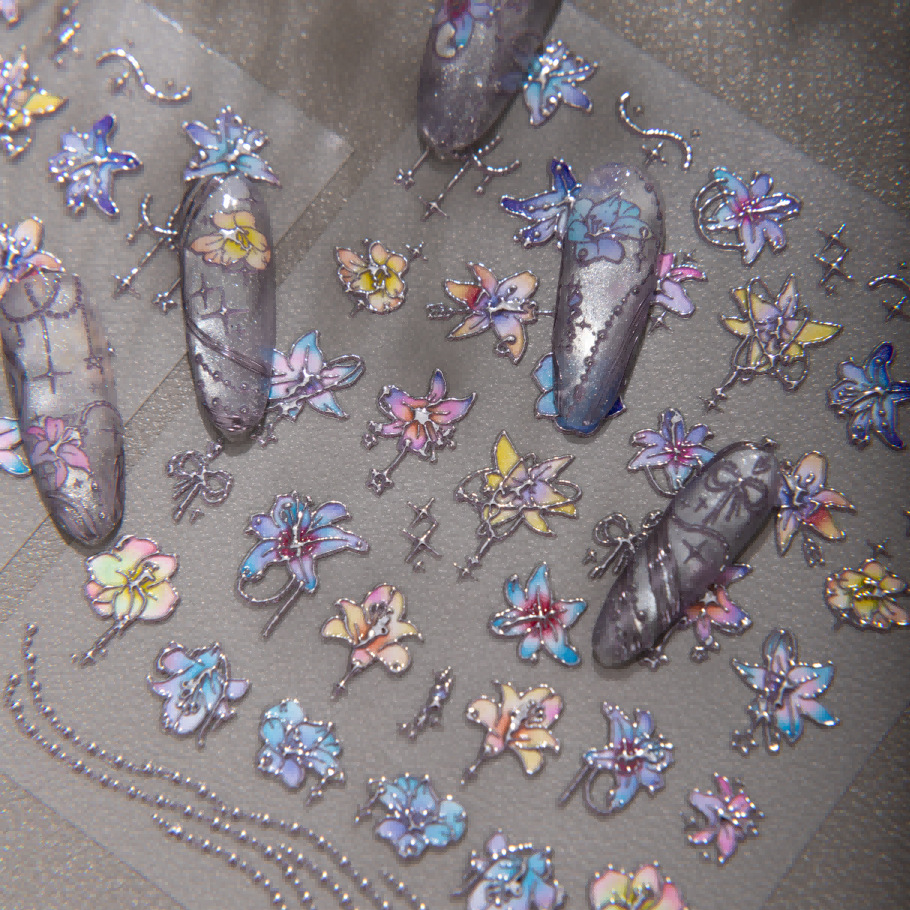 Iridescent Floral Nail Sticker - Phone Cases Viral reseña y precio