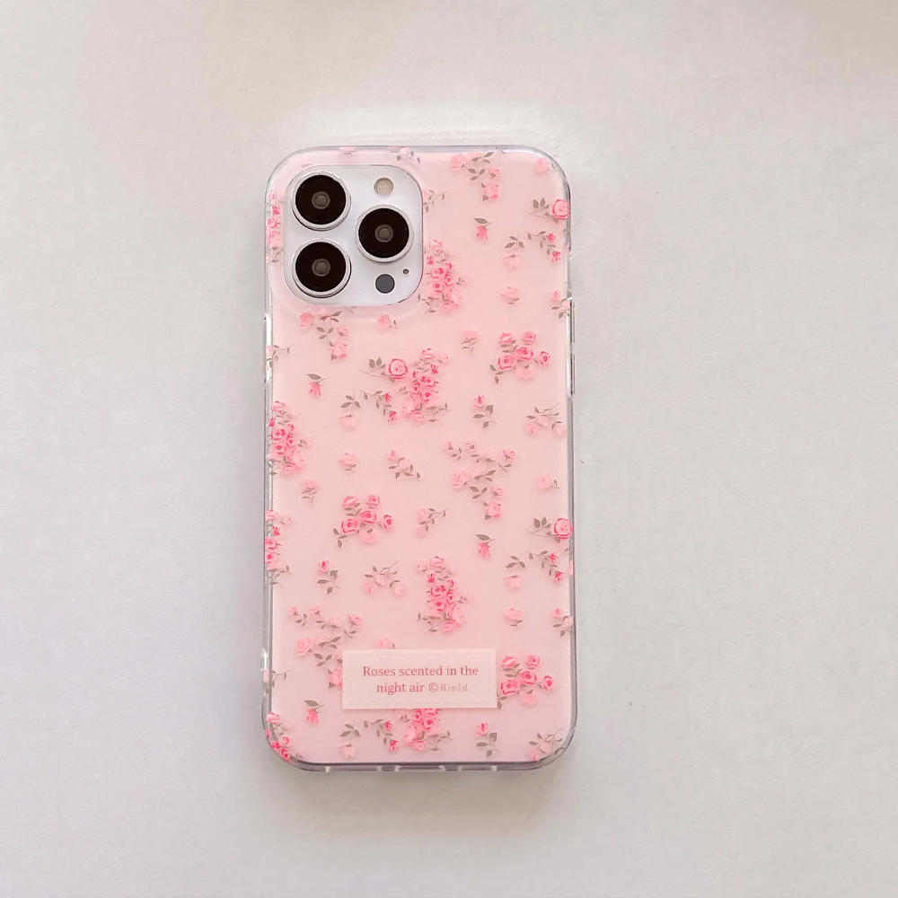 Pink and Blue White Flowers Fl - Phone Cases Drawing reseña y precio
