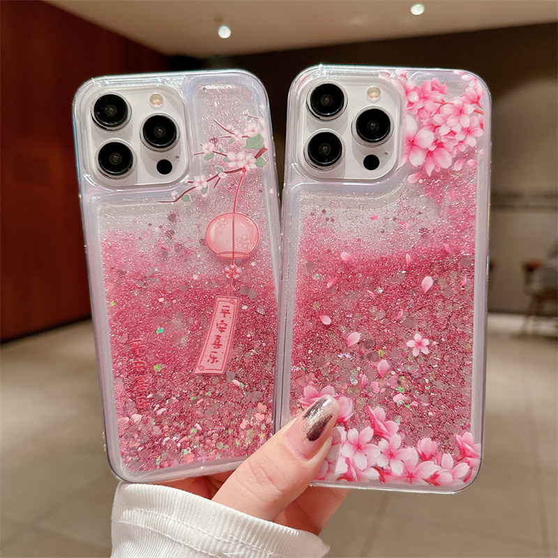 Peach Blossom Glitter Quicksan - Phone Cases Burga reseña y precio