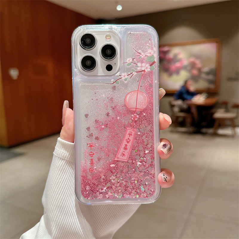 Peach Blossom Glitter Quicksan - Phone Cases Burga reseña y precio