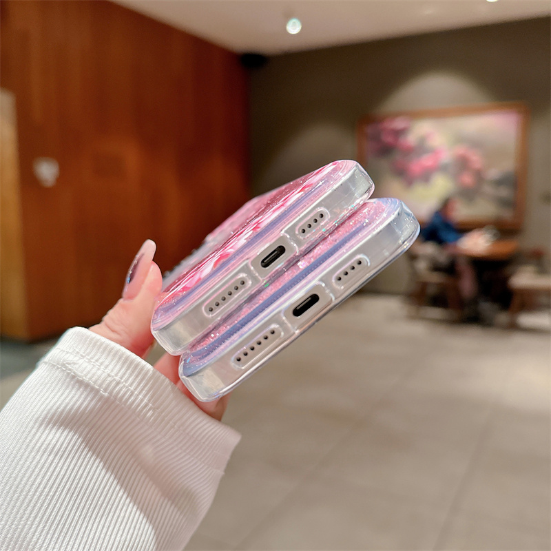 Peach Blossom Glitter Quicksan - Phone Cases Burga reseña y precio