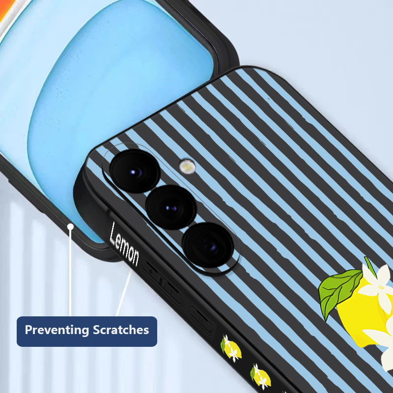 Stripe Lemon Print TPU Phone C - Phone Cases Samsung S25 Fe reseña y precio