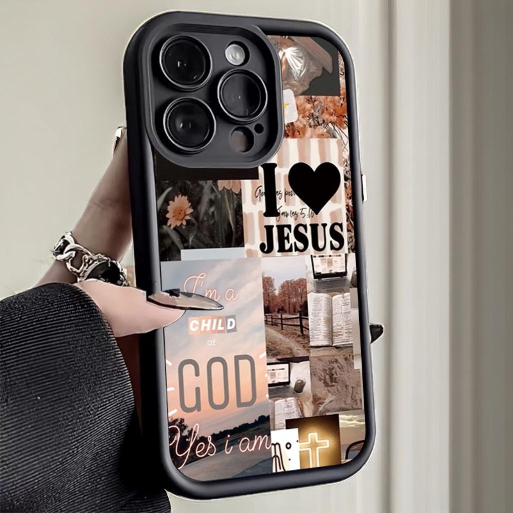 Jesus Collage Pattern Thick Sh - Phone Cases Arc reseña y precio
