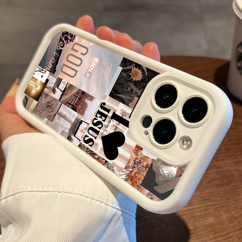 Jesus Collage Pattern Thick Sh - Phone Cases Arc reseña y precio