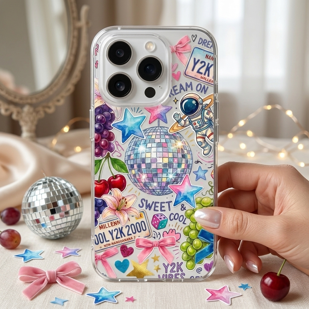 Y2K Disco Ball Sticker Print P - Phone Cases Aesthetic reseña y precio