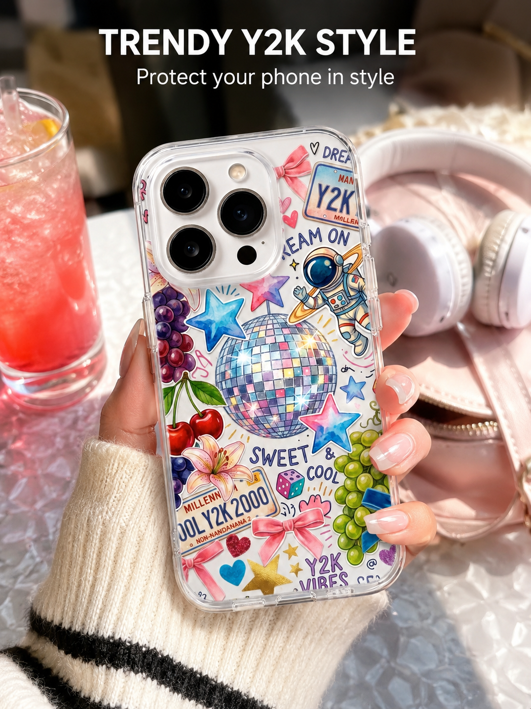 Y2K Disco Ball Sticker Print P - Phone Cases Aesthetic reseña y precio