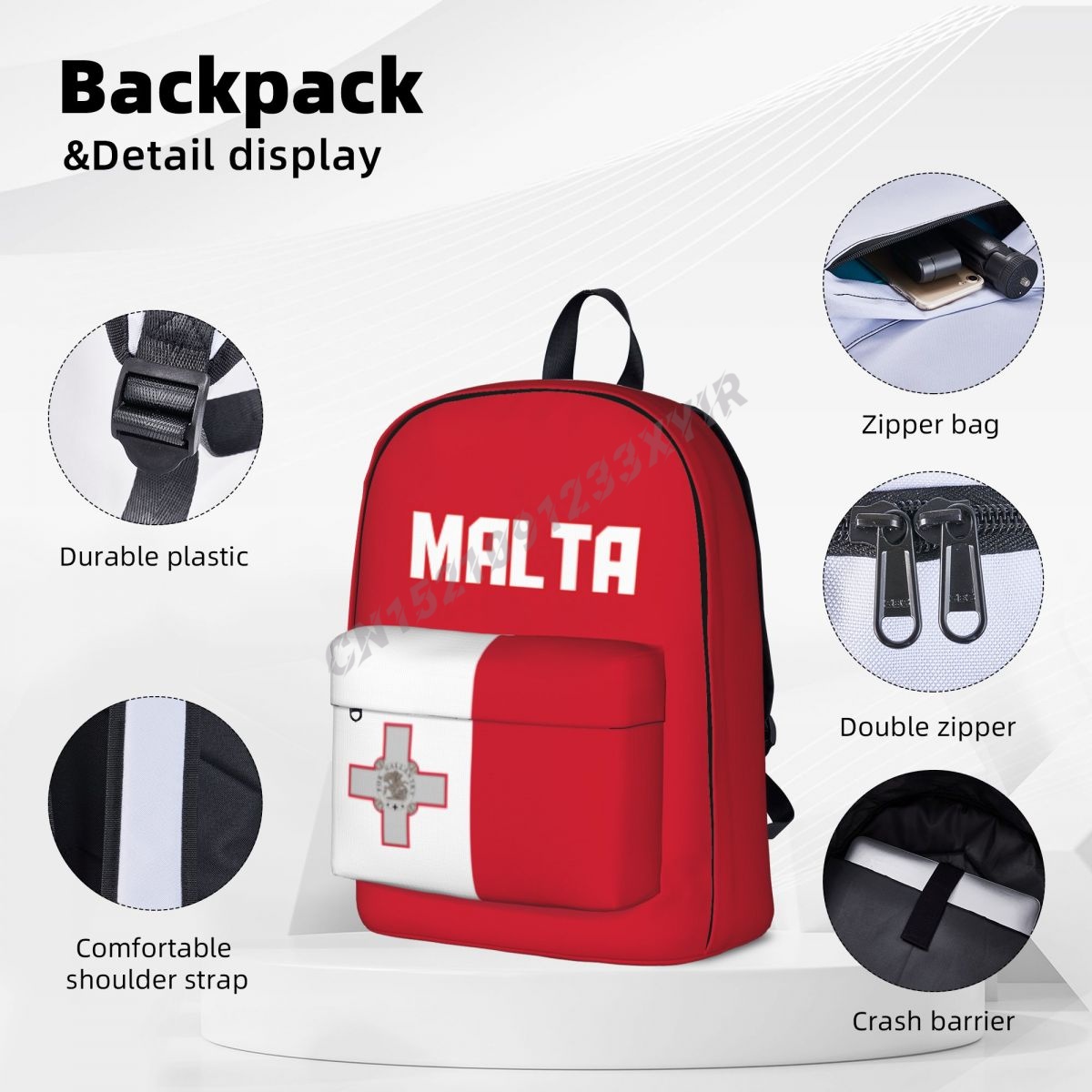 Unisex Backpack Malta Flag Mal - Phone Cases Malta reseña y precio