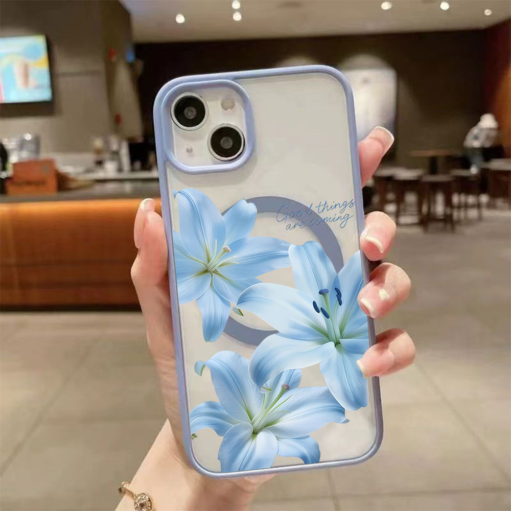 Blue Lily Flower Magnetic Phon - Phone Cases Magsafe reseña y precio