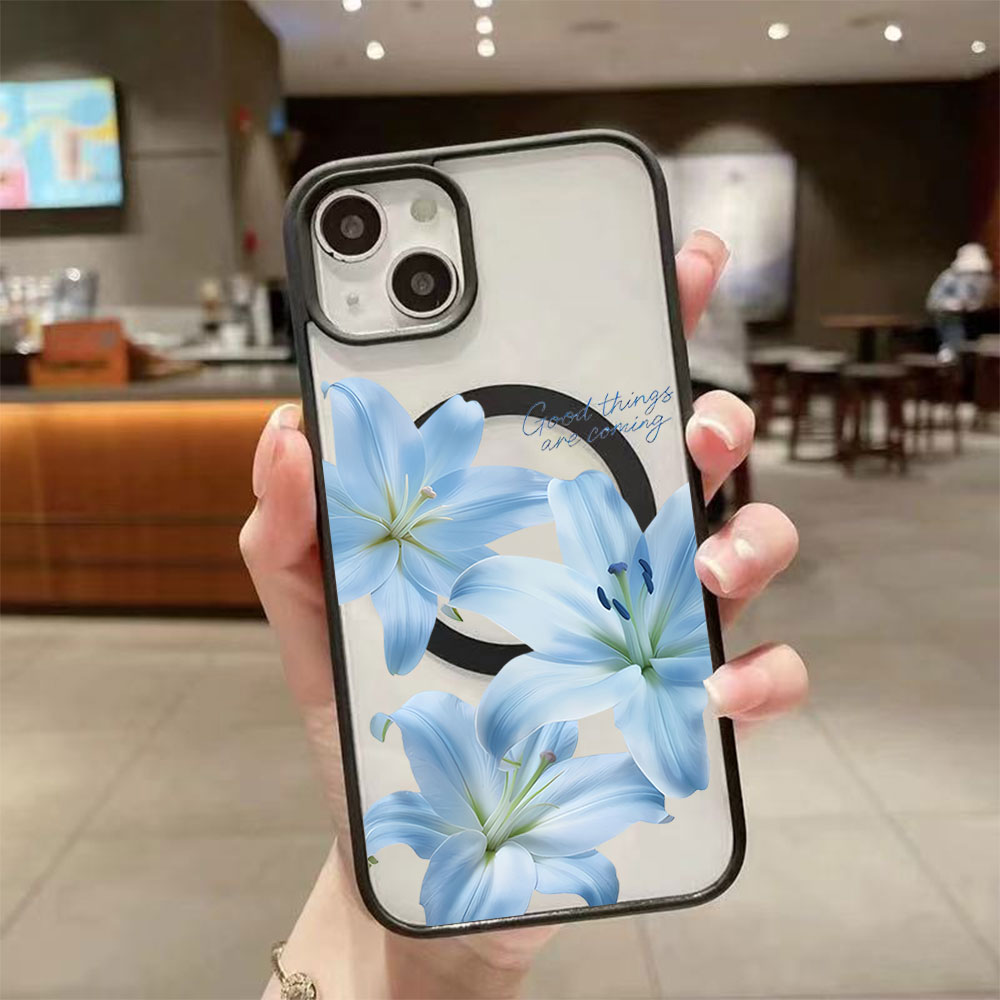 Blue Lily Flower Magnetic Phon - Phone Cases Magsafe reseña y precio