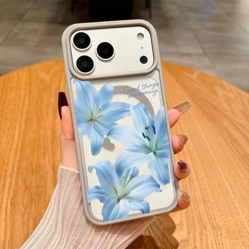 Blue Lily Flower Magnetic Phon - Phone Cases Magsafe reseña y precio