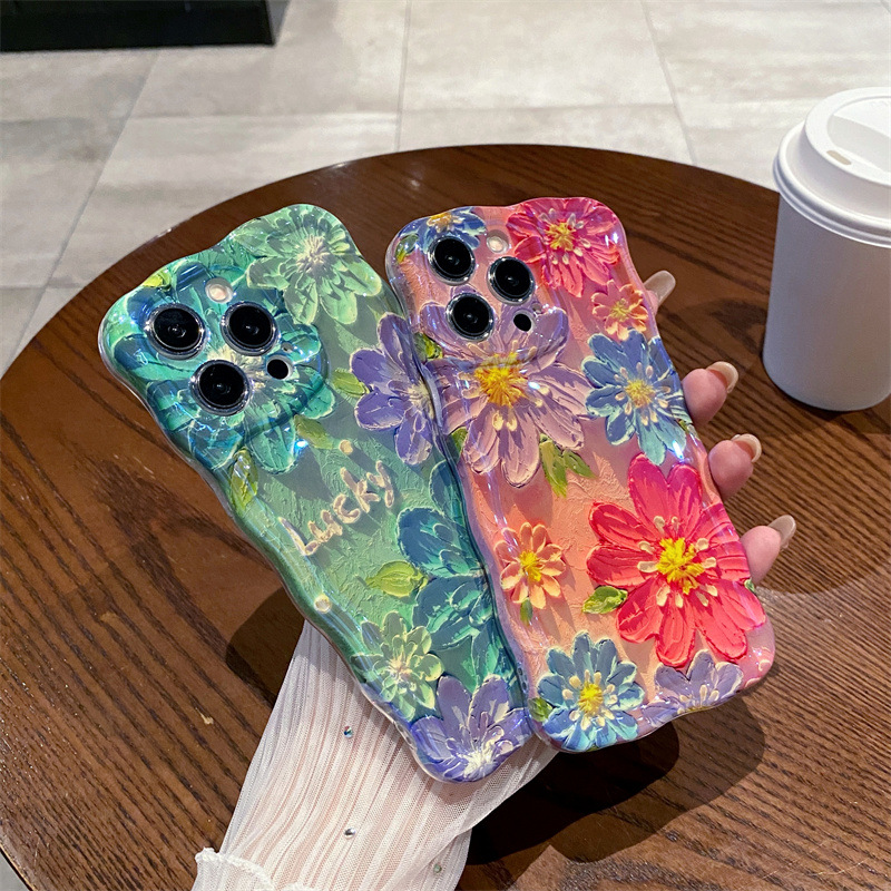 Retro Blue Light Oil Painting  - Phone Cases Drawing reseña y precio