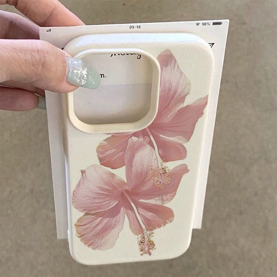 Pink Hibiscus Elegant High Aes - Phone Cases Aesthetic reseña y precio