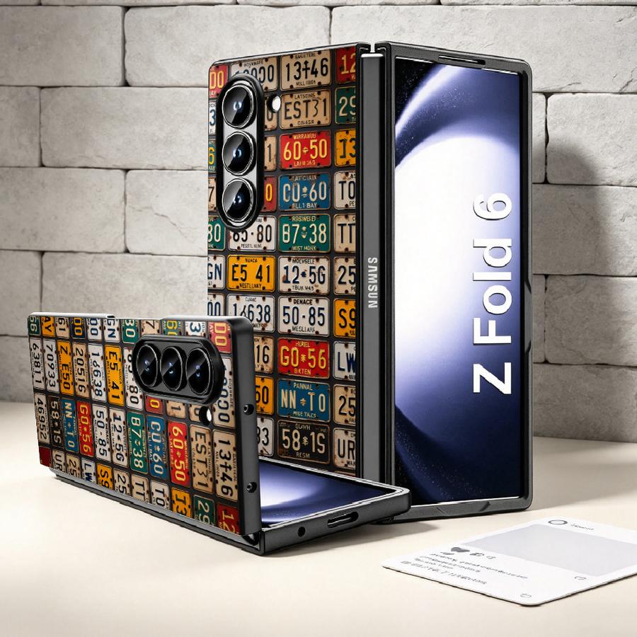 Retro License Plate Phone Cove - Phone Cases Z Fold 4 reseña y precio