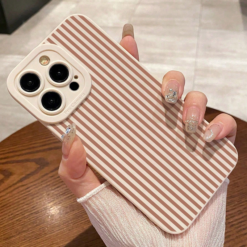 Pink Striped Painted Anti-Drop - Phone Cases For Iphone 16 reseña y precio