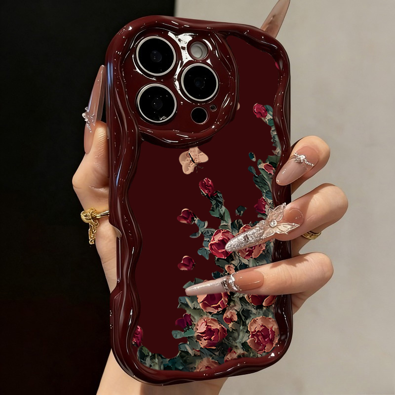 Retro Oil Painting Flower Patt - Phone Cases Drawing reseña y precio