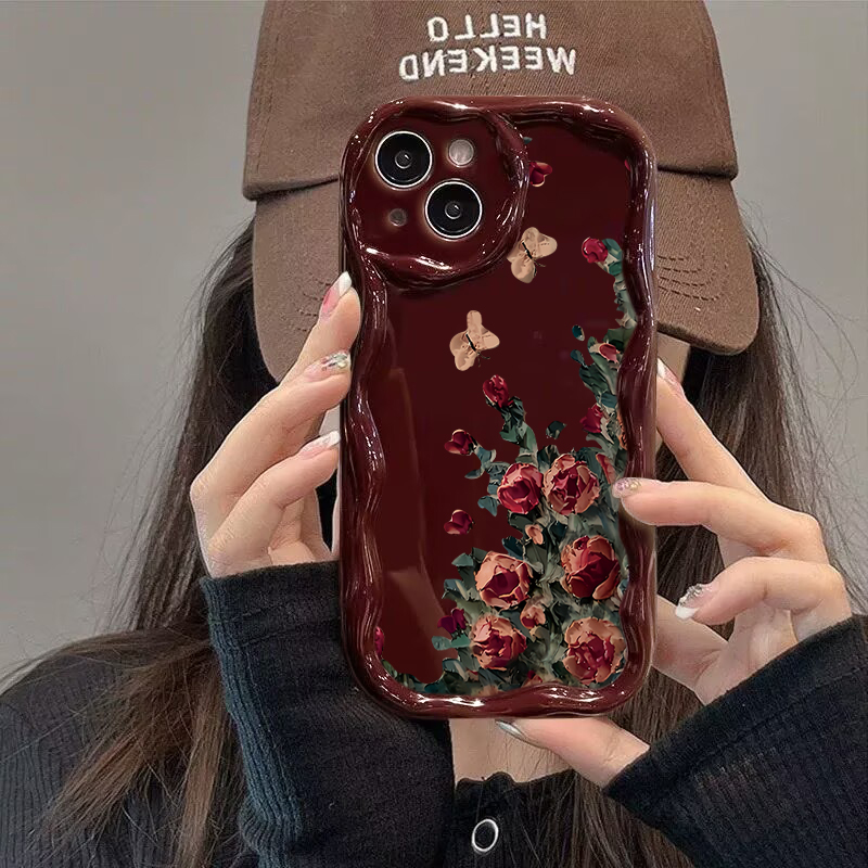 Retro Oil Painting Flower Patt - Phone Cases Drawing reseña y precio