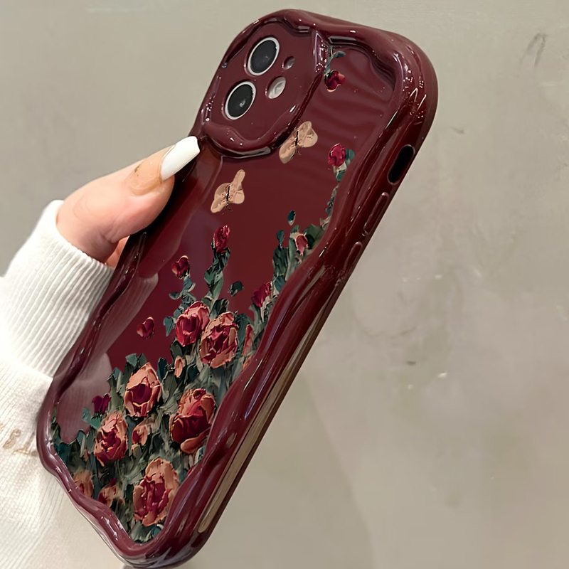 Retro Oil Painting Flower Patt - Phone Cases Drawing reseña y precio