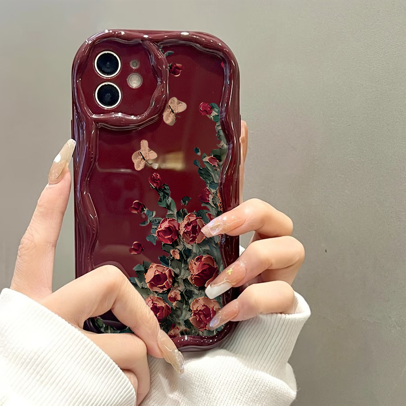 Retro Oil Painting Flower Patt - Phone Cases Drawing reseña y precio